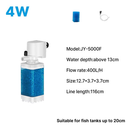 Whisper-Quiet Aquarium Filter Pump - Enhance Your Fish Tank with Our Submersible Air Oxygen Aerator & Internal Water Pump (220V, 4W)